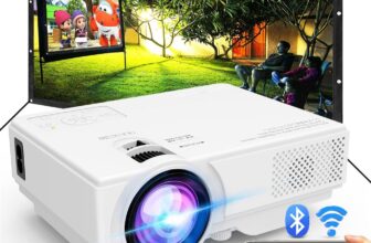 Projector with WiFi and Bluetooth, Upgrade Outdoor Projector, Mini Movie Projector Supports 1080P Synchronize Smartphone Screen by WiFi/USB Cable for Home Entertainment (WiFi)