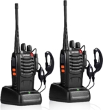 Walkie Talkies Rechargeable Long Range Two-Way Radios with Earpieces,2-Way Radios UHF Handheld Transceiver Walky Talky with Flashlight Li-ion Battery and Charger（2 Pack）