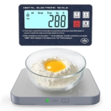 AWLKIM® Digital Kitchen Food Scale -Detachable Display Electronic Weight Scale for Baking, Bread Making & Coffee Brewing, 304 Stainless Steel Platform, Backlit LCD, Count Mode, Wall-Mount & Tilt Stand