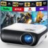 HAPPRUN Projector, Projector with WiFi and Bluetooth, [One Step Mirroring]Projector for Phones, 12000L Native 1080P Portable Projector with Screen, Outdoor Movie Projector for Smartphone/HDMI/TV Stick