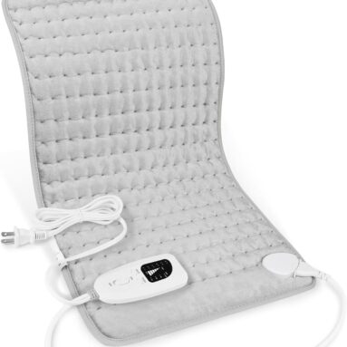 Deepsoon Heating Pad,Electric Heating Pads for Back,Neck,Abdomen,Moist Heating Pad for Shoulder,Knee,Arms,Legs,Dry/Moist Heat & Auto Shut Off,Birthday Gifts for Men and Women,Light Gray,24×12 Inch