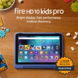 Amazon Fire HD 10 Kids Pro tablet (newest model) ages 6-12. Bright 10.1″ HD screen, includes ad-free content, robust parental controls, 13-hr battery and slim case for older kids, 32 GB, Nebula