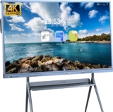 55 Inch Electronic Whiteboard with 4K HD Touch Screen, Interactive Whiteboard for Classroom and Conference, Build in Android and Windows OS